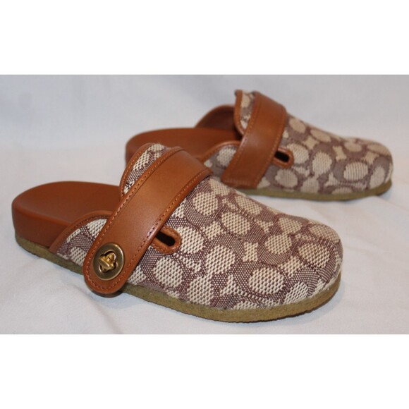 Woman's Clogs COACH Blake Clogs In Signature Textile Jacquard SZ 5 NIB - Picture 2 of 7